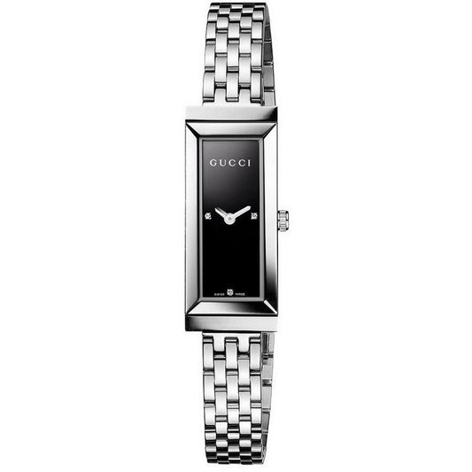 GUCCI Mod. G-FRAME REC sleek stainless steel women's watch with quartz movement and sapphire dial, featuring SS bracelet, made in Switzerland.
