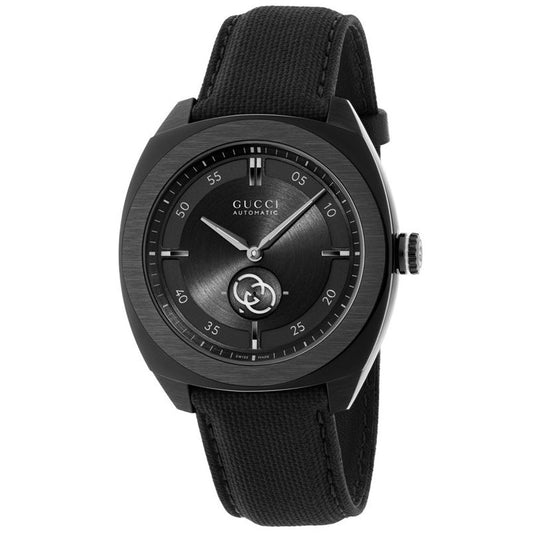 GUCCI Mod. INTERLOCKING black watch with black strap and round face