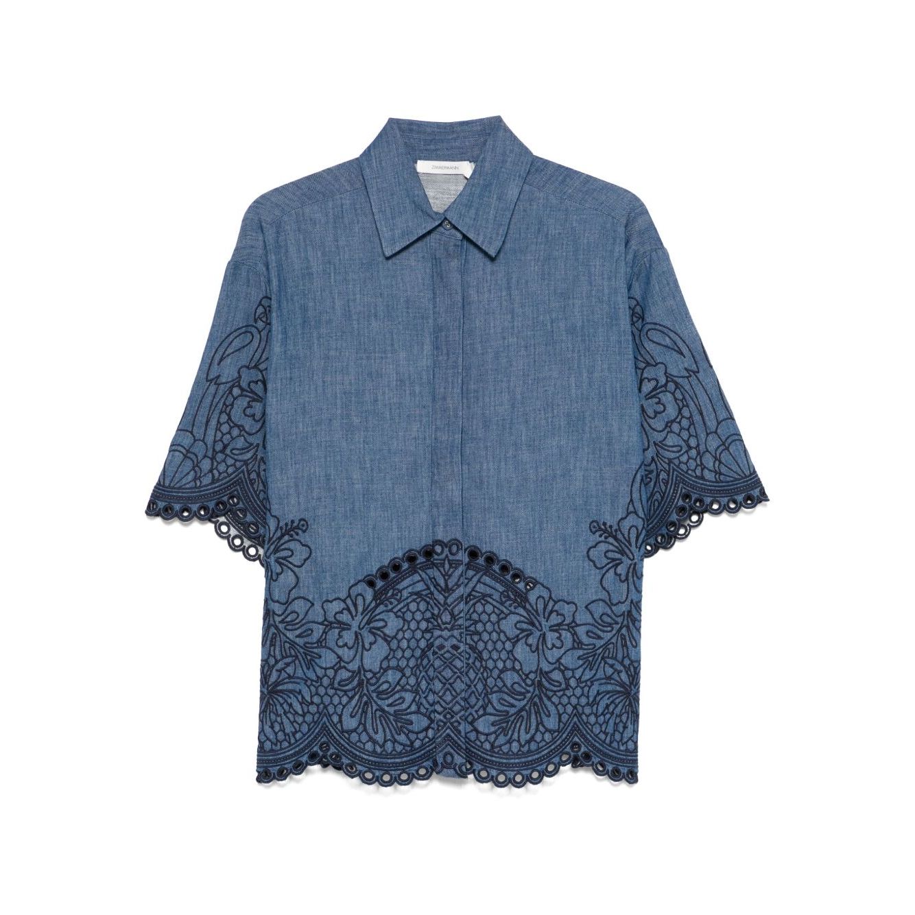Zimmermann Coco Embroidered Denim Shirt