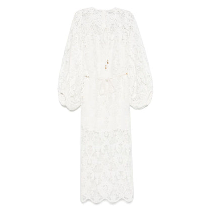 Zimmermann Coco lace midi dress - ivory