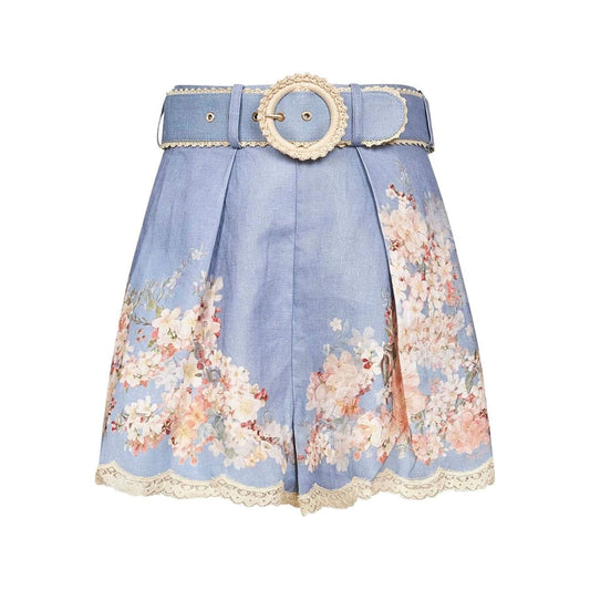 Zimmermann Floral-print belted shorts