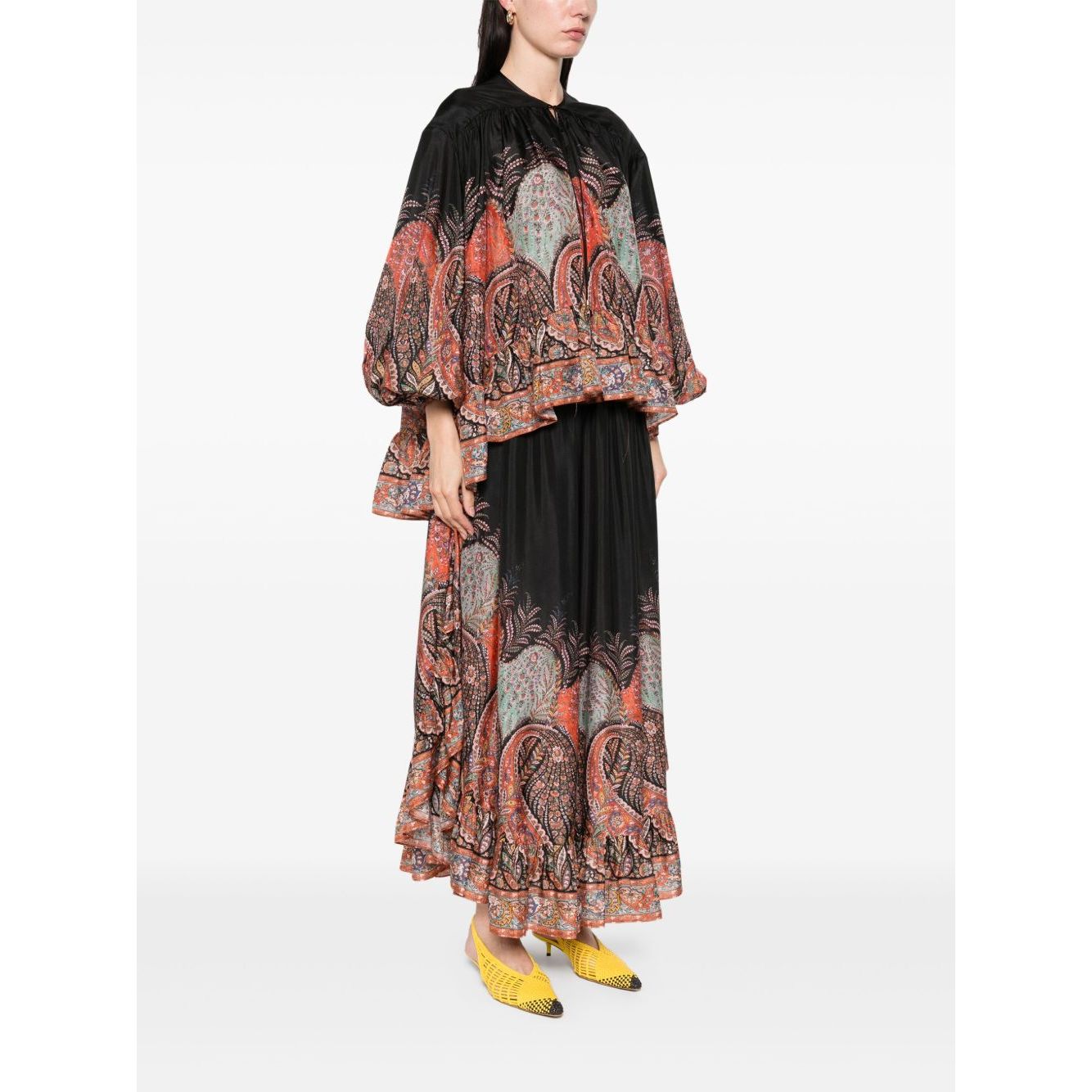 Zimmermann Rhiannon Ruffle Blouse with Puff Sleeves