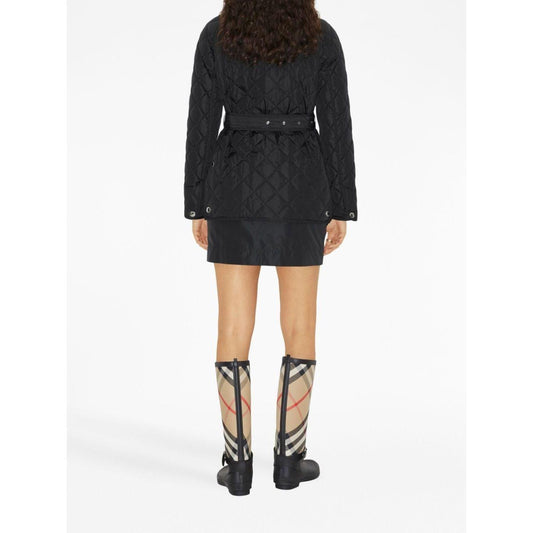 Burberry EKD-embroidered diamond-quilted jacket
