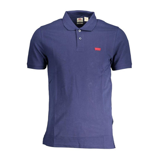 Levi's Blue Cotton Men's Polo Shirt with Logo and Two-Button Placket