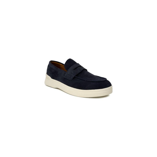 Men's Liu Jo blue suede leather casual shoe, elegant spring/summer collection, 90% suede, 10% rubber, 4cm heel height