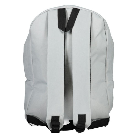 Rear view of Norway 1963 brown polyester men's backpack with adjustable shoulder straps.