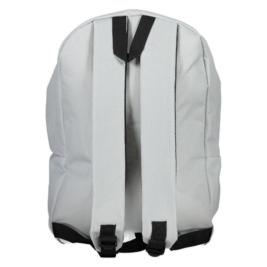 Back view of Norway 1963 gray polyester men's backpack with adjustable straps and a sleek design, showcasing modern sophistication.