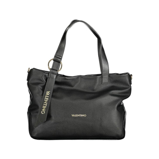 Valentino Bags Black Polyethylene Women Handbag with shoulder handles and adjustable strap