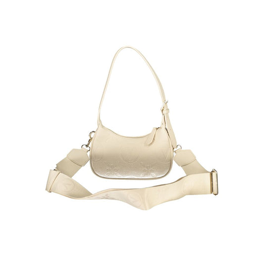 Valentino Bags beige polyethylene women handbag with adjustable shoulder handle, removable straps, and contrasting details.