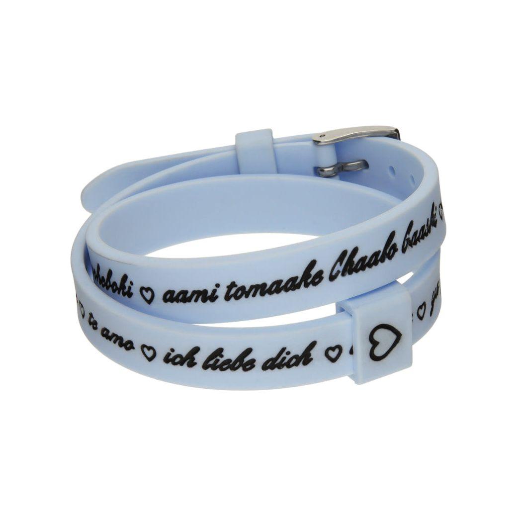 Il MEZZOMETRO Mod. I LOVE YOU SILVER - Bracciale in silicone/silicone bracelet