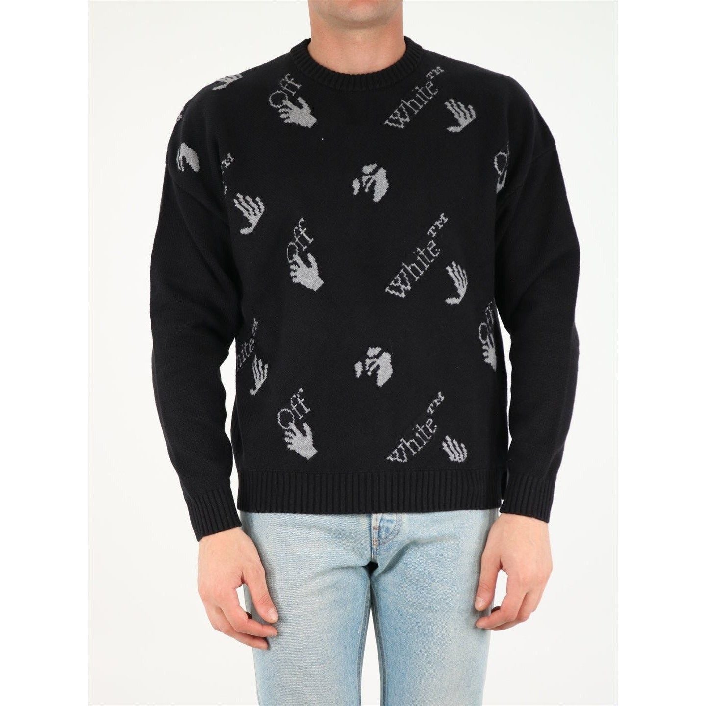 Off-White c/o Virgil Abloh 全身徽标圆领男士毛衣